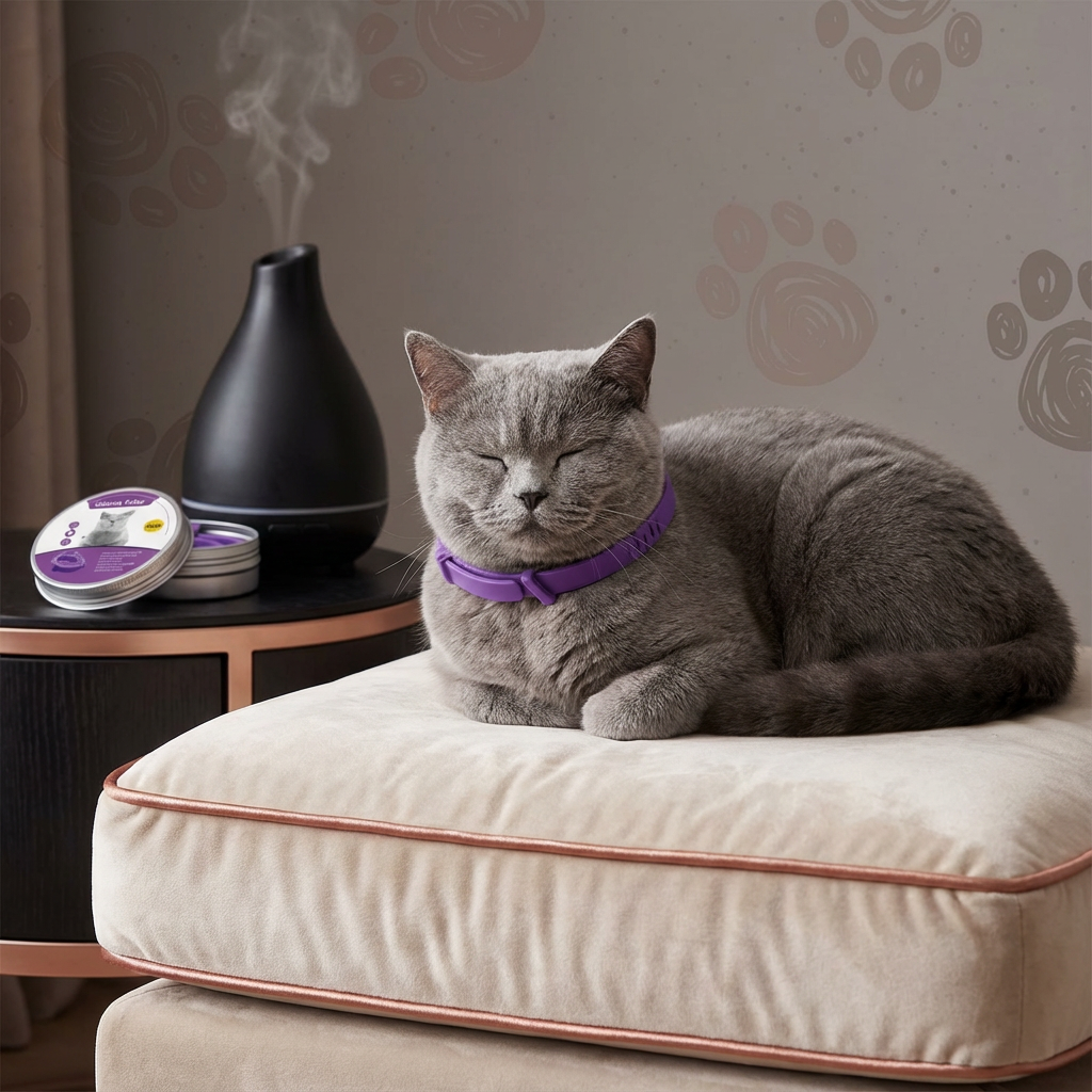 Beruhigendes Pheromon Halsband für Hunde und Katzen gegen Stress & Angst.