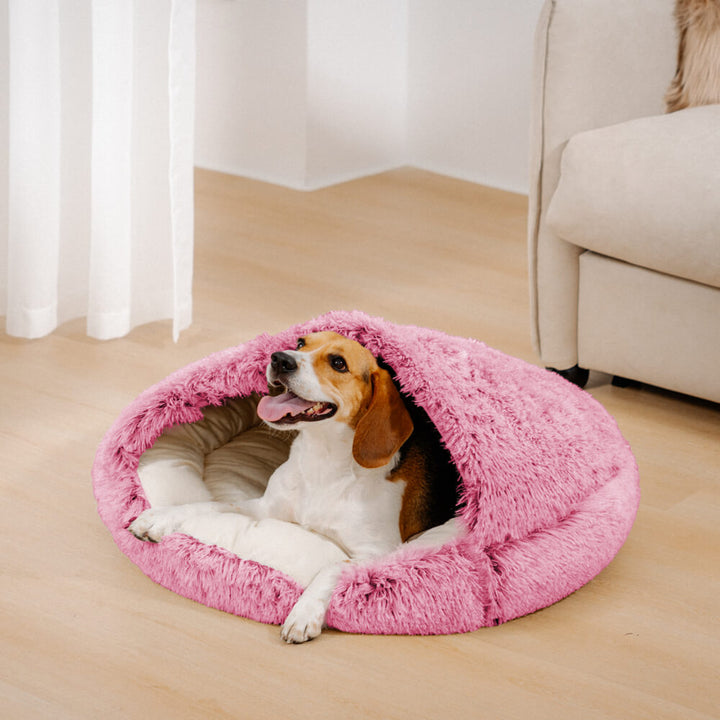 Das beruhigende Plüsch-Hundebett bietet maximalen Komfort & sicheren Schlaf für Ihr Haustier.