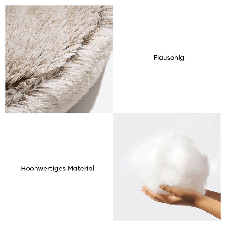 Kuscheliges, beruhigendes Plüsch-Hundebett, fördert Tiefschlaf & Geborgenheit für Haustiere.
