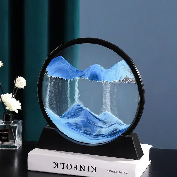 Einzigartiges Sandbild: Originelles Geschenk für Entspannungsliebhaber. Beruhigende Sanduhr-Kunst für jede Einrichtung.