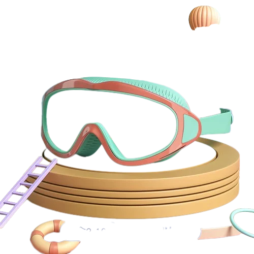 Komfortable Kinder-Schwimmbrille mit HD-Sicht, wasserdichtem Silikon und großem Rahmen für Badespaß.