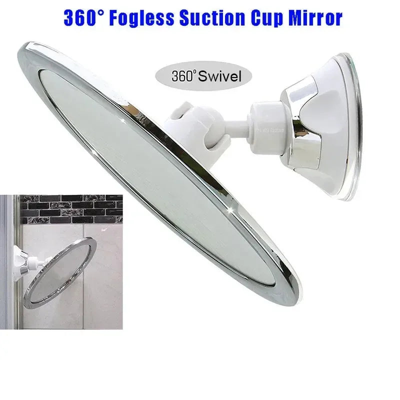Klarer beschlagfreier Saugnapfspiegel, 360° drehbar. Perfekt als Rasierspiegel oder Schminkspiegel im Bad.