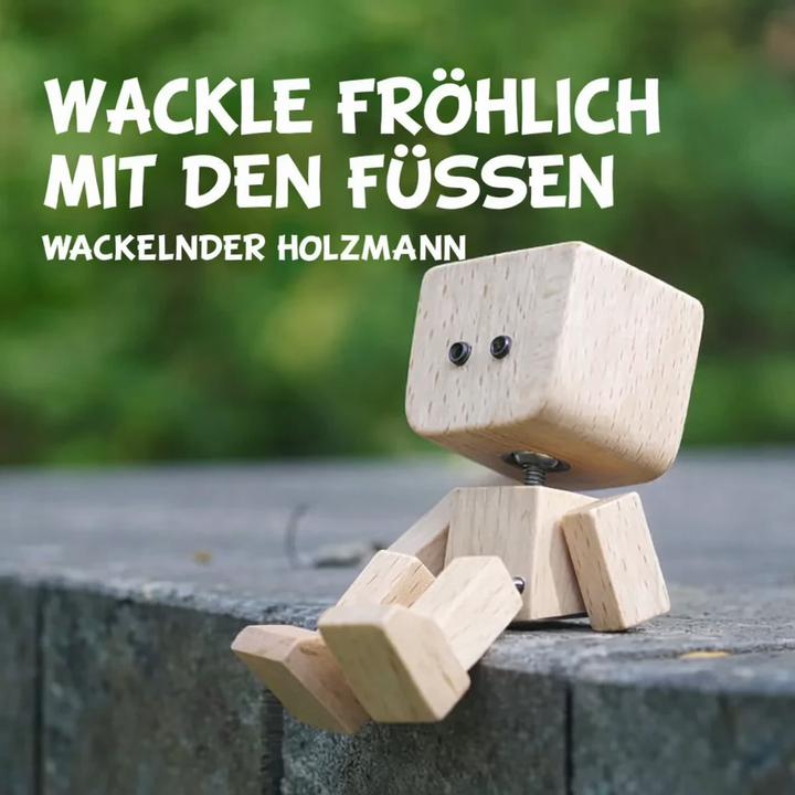 Charmanter Holz-Dekokörper, beweglich, mit mehreren Gesichtern zum Wechseln. Bringt Persönlichkeit in jede Deko.