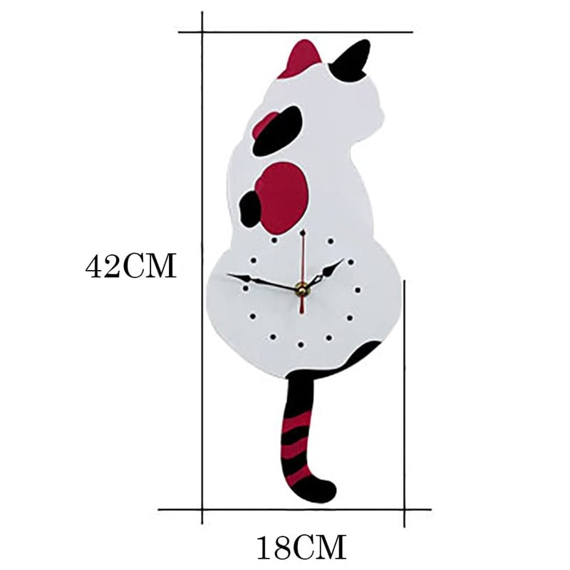 Niedliche Katzenuhr mit beweglichem Schwanz als dekorative Wanduhr; ein Blickfang für jedes Zuhause.