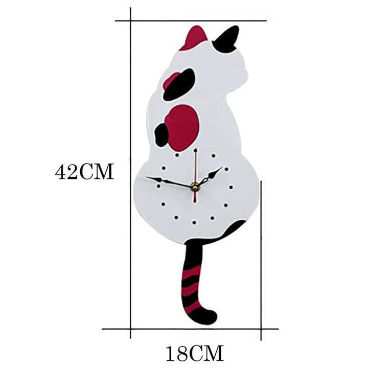 Niedliche Katzenuhr mit beweglichem Schwanz als dekorative Wanduhr; ein Blickfang für jedes Zuhause.