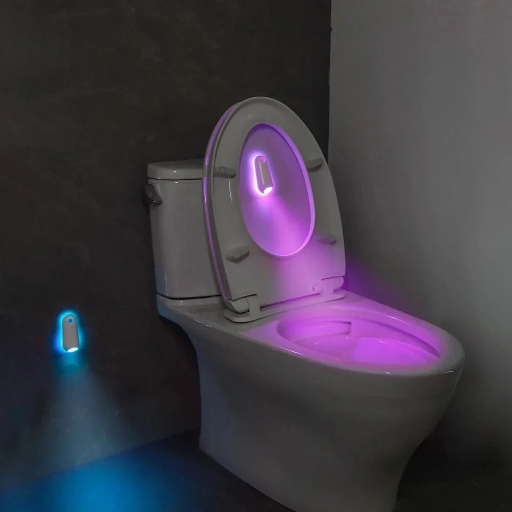 Stimmungslicht für Ihr Bad: Wiederaufladbares Toilettenlicht mit 7 wechselnden RGB-LED-Farben.