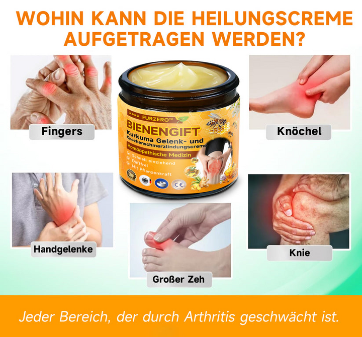 Regenerierende Bienen-Vital-Creme für Gelenke und Muskeln, lindert Schmerzen und verbessert die Funktion.