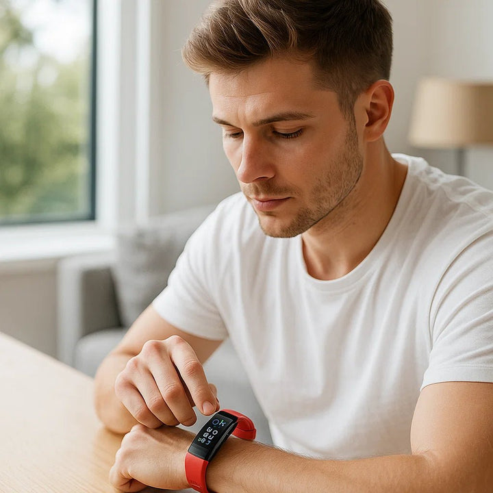 Elegante BIOWATCH Unisex Smartwatch am Handgelenk, mit EKG, Blutdruck- & Schlafüberwachung.