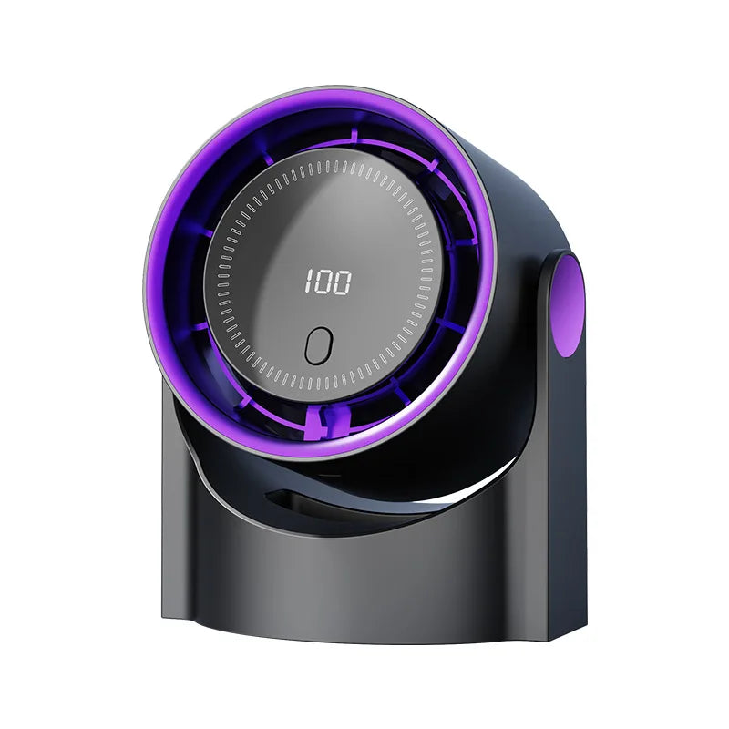 Blattloser USB Ventilator mit 100 Stufen, flüsterleise für Büro & Schlafzimmer. Energieeffiziente Kühlung.