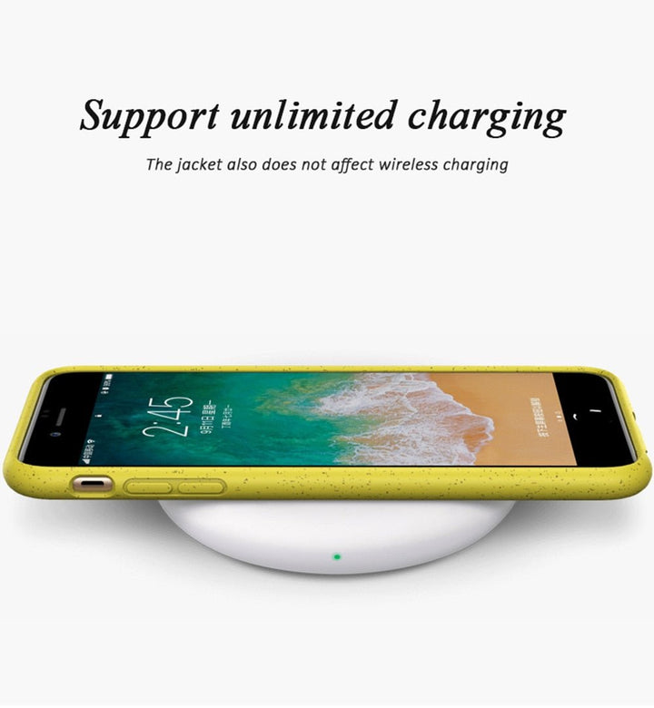 Umweltfreundliche blaue iPhone Hülle, komplett biologisch abbaubar. Nachhaltiger Schutz fürs Handy.