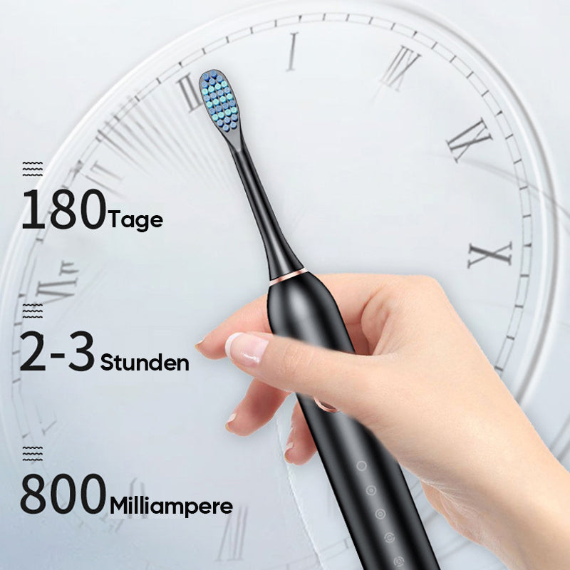 Elektrische Schallzahnbürste mit Ersatz-Bürstenköpfen für individuelle & langfristige Zahnpflege.