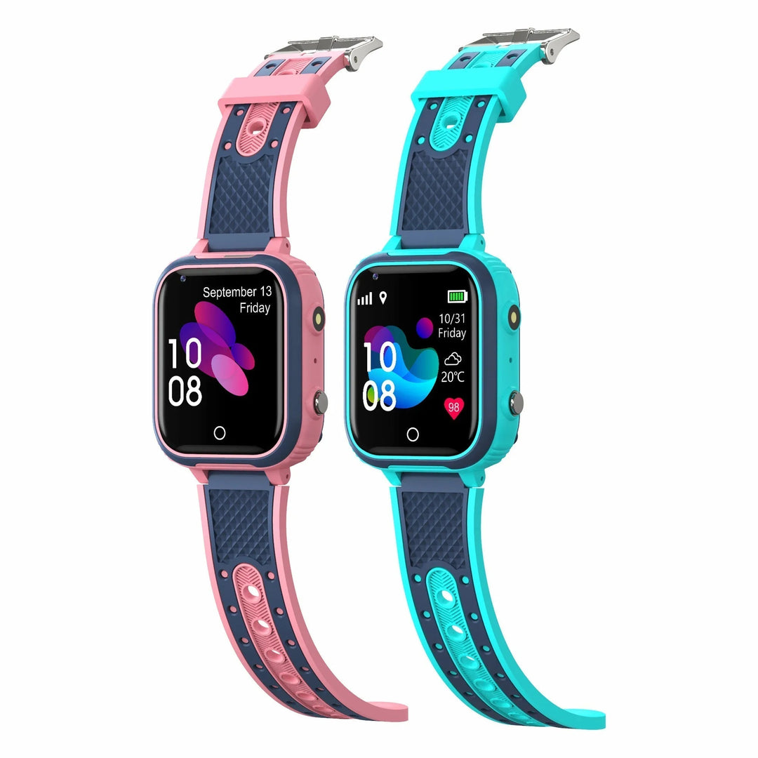 Blaue Kinder 4G Smartwatch mit GPS-Tracker, Videoanruf & SOS-Funktion für sichere Kommunikation der Kinder.