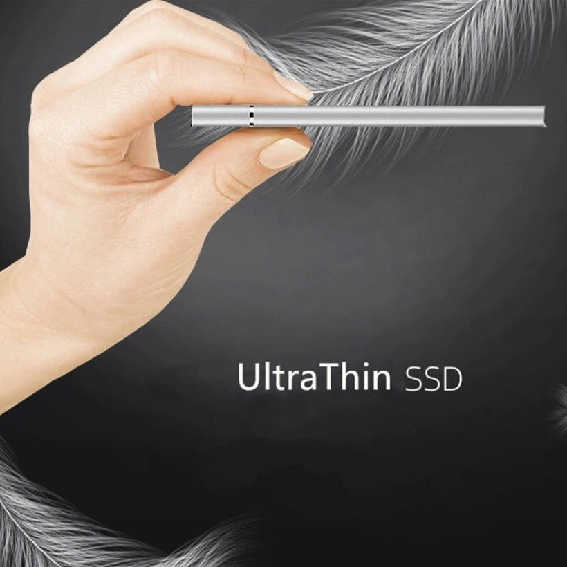 Tragbare externe Festplatte aus Aluminium, ideal für schnelle Datensicherung unterwegs.
