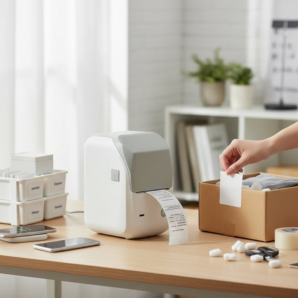 BLUETAG Etikettendrucker mit Bluetooth-Verbindung, kabellos und einfach bedienbar für Büro & Zuhause.