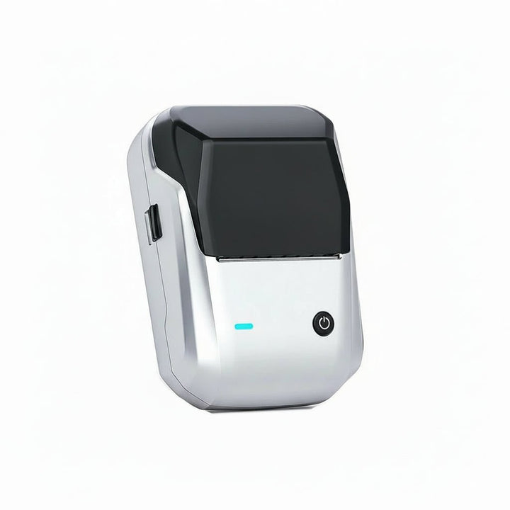 BLUETAG kabelloser Etikettendrucker für Bürobedarf, organisiert Akten & Regale tintenlos via Bluetooth.