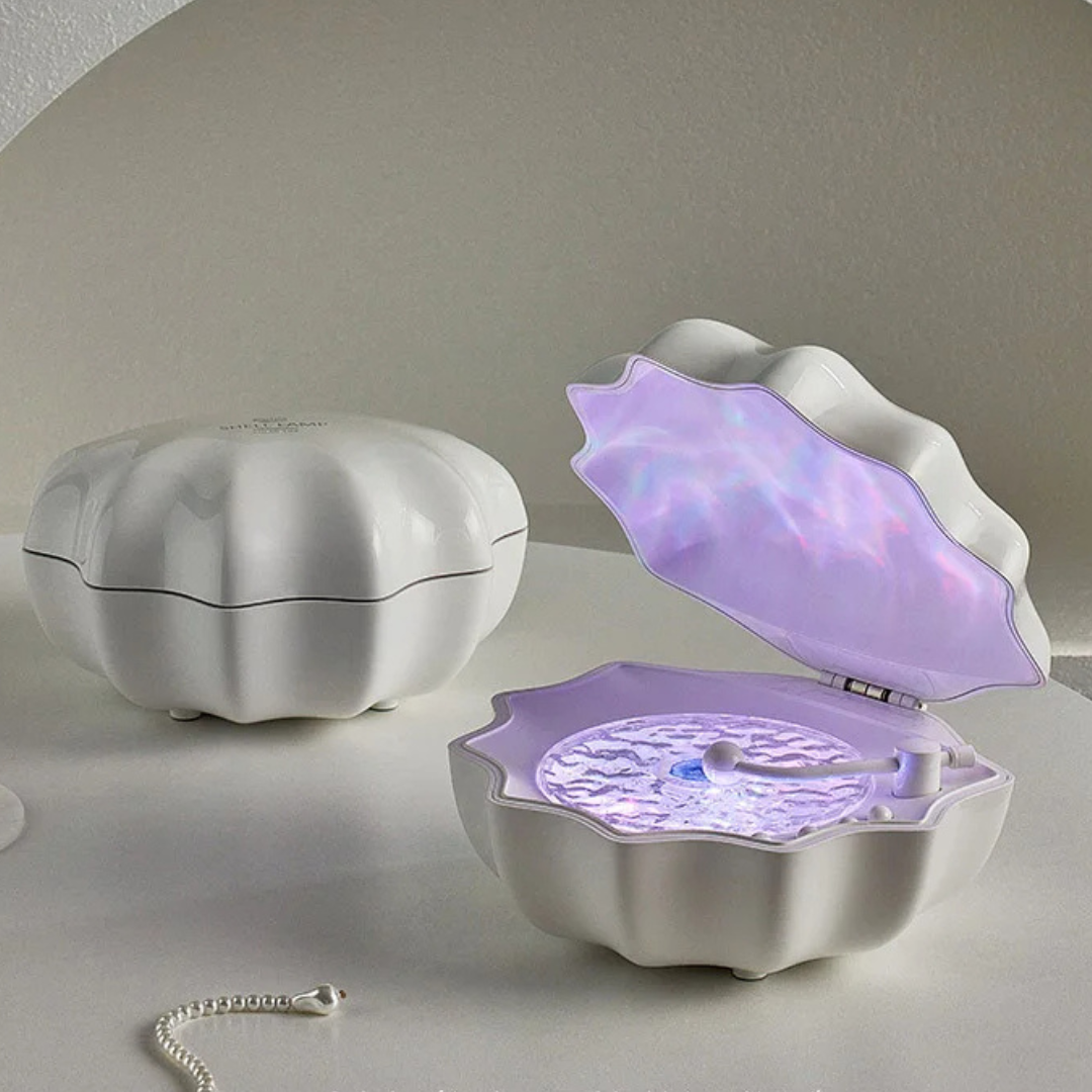 Kreiert entspannende Atmosphäre: Bluetooth Lautsprecher mit dynamischer Wellenlicht-Projektion, kabellos.