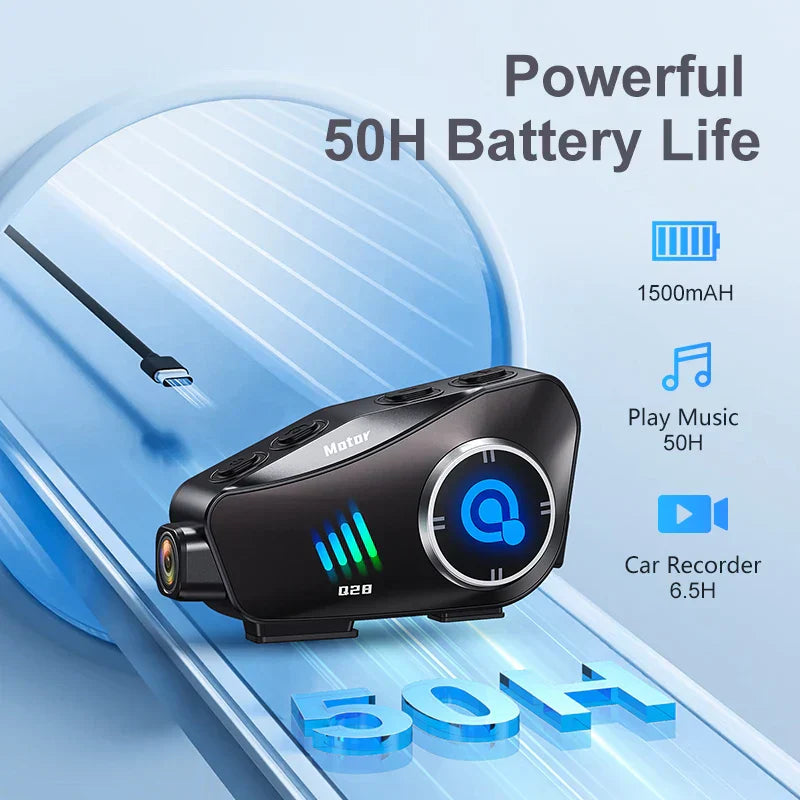 Bluetooth Motorradkamera 1080P HD, wasserdicht, für Sicherheit und Kommunikation auf Langstreckenfahrten.