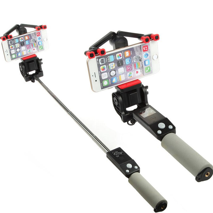 Selfie Stick mit Bluetooth Fernbedienung und 360° Drehung, perfekt für Gruppenfotos und Selfies.