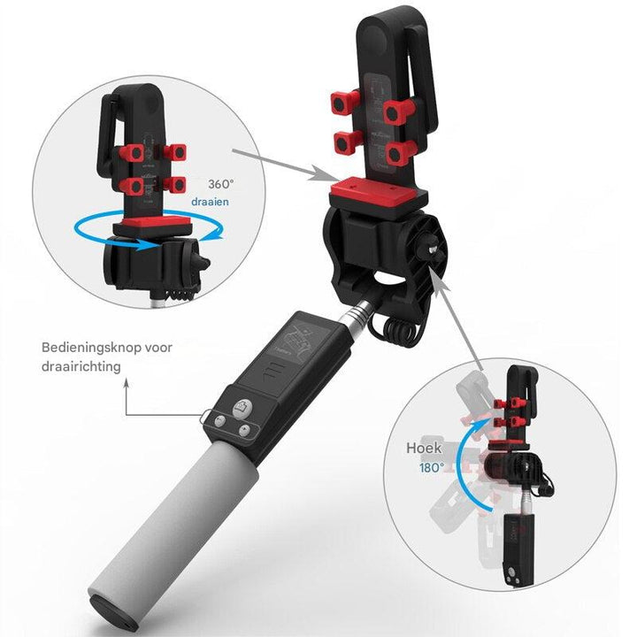 Erzielen Sie mühelos 360° Aufnahmen mit diesem Bluetooth Selfie Stick für Ihr Smartphone und Tablet.