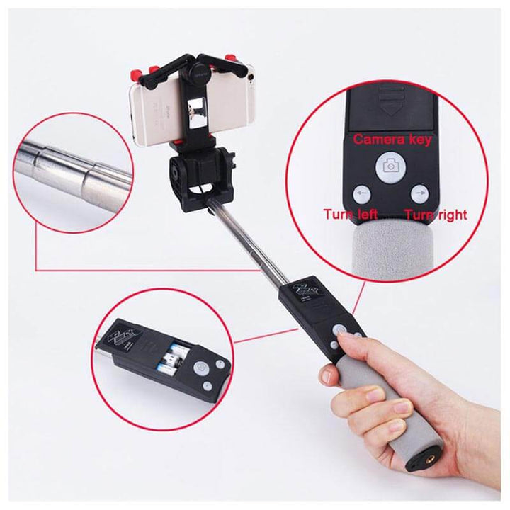 Erweiterbarer Bluetooth Selfie Stick mit Fernbedienung, perfekt für Handy-Fotografie.