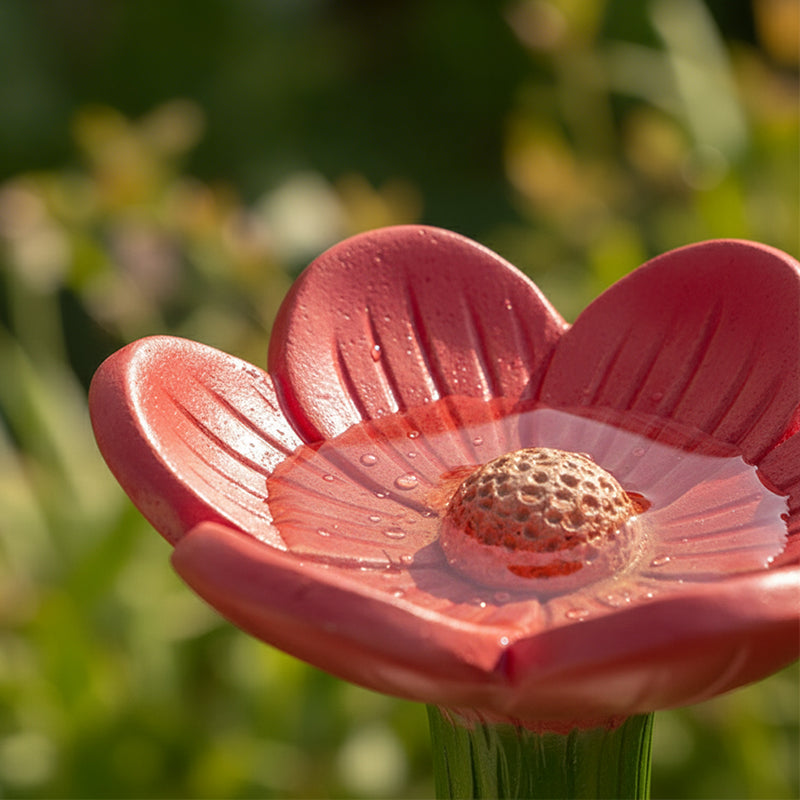 Stilvolle Gartendeko: Blumenförmiges Bienen-Wasserschälchen für Schmetterlinge.