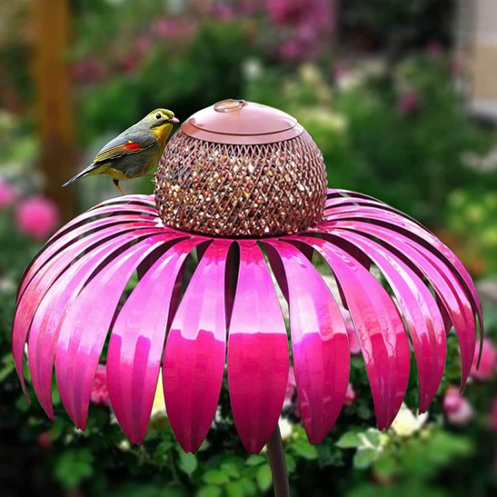 Modernes, blumenförmiges Vogelhaus als Blickfang, bereichert Ihren Garten und die Tierwelt.