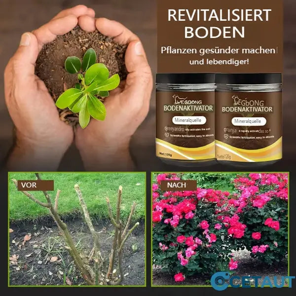 Hochwirksamer Bodenaktivator unterstützt nachhaltiges Pflanzenwachstum und Erdboden.