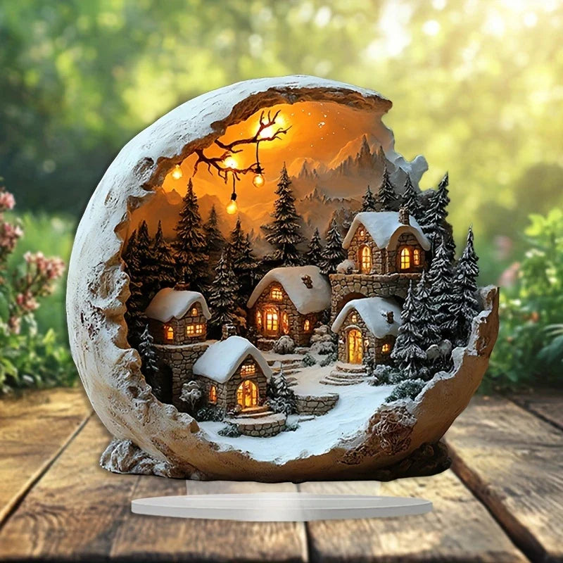 Moderne Boho Acryl Dekofigur als Weihnachtsdekoration. Perfekt als Tischdeko oder Fensterdeko für Weihnachten.