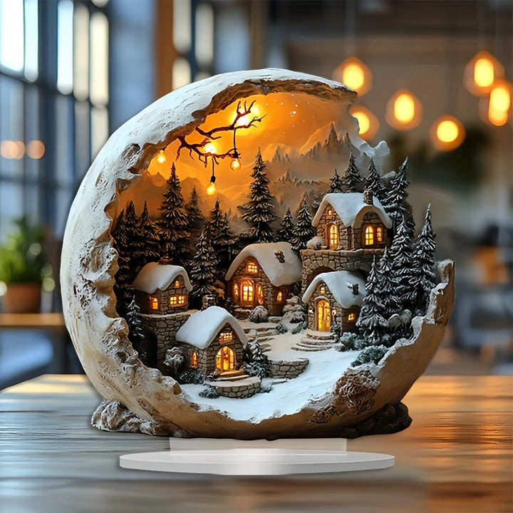 Stilvolle Boho Acryl Weihnachtsdekoration, eine moderne Geschenkidee. Festliche Dekofigur für zeitgemäße Wohnkultur.
