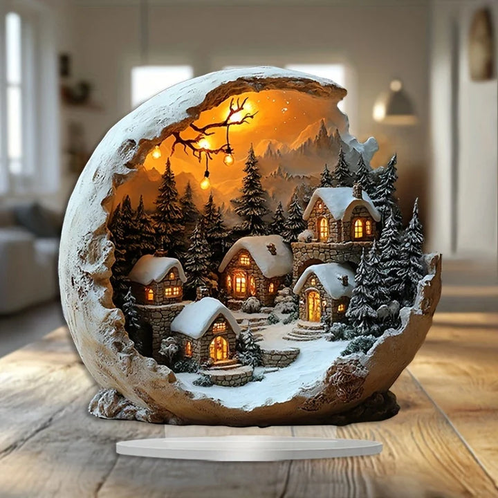 Festliche Acrylfigur im Boho-Stil. Elegante Weihnachtsdekoration für ein modernes und stilvolles Weihnachtsfest.