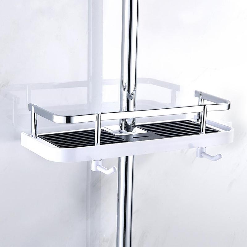 Bohrerfreies Duschregal aus Aluminium, rostfrei, zur Wandmontage für optimale Ordnung im Badezimmer.