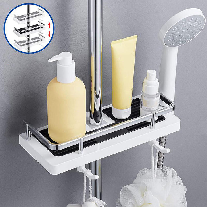 Modernes bohrerfreies Duschregal zur Wandmontage, rostfrei, Aluminium-Ablage für Shampoo in Bad & Dusche.
