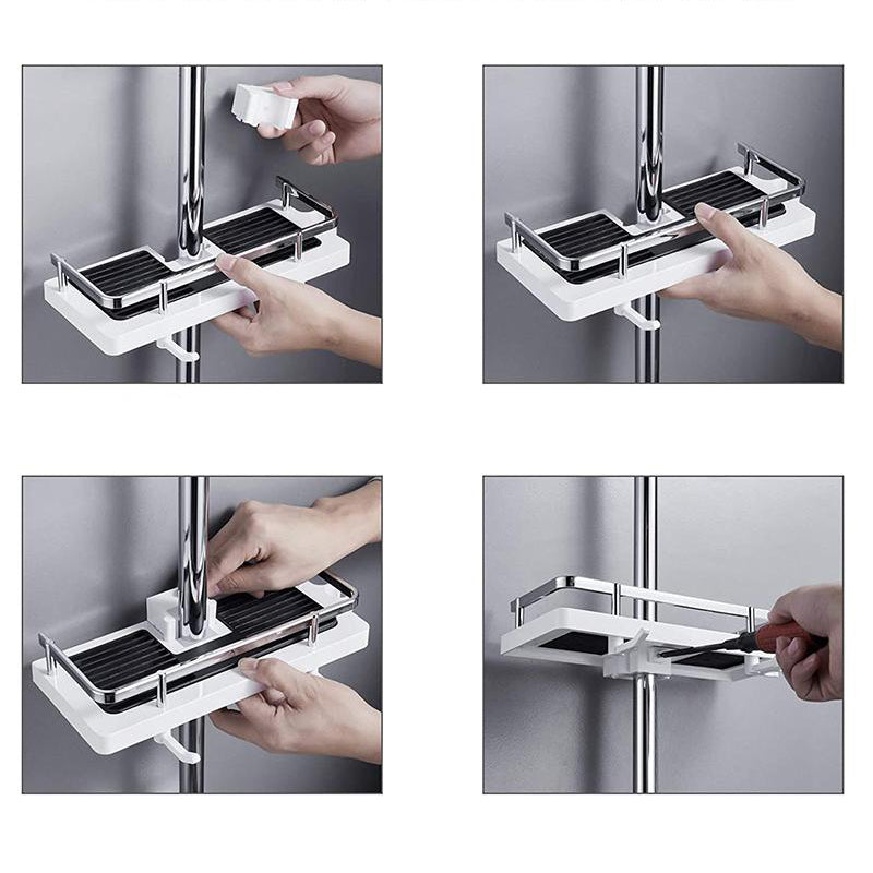 Vielseitiges Duschregal bohrerfrei, Aluminium, rostfrei, Wandregal für Badezimmer & Dusche. Perfekt für Ordnung.