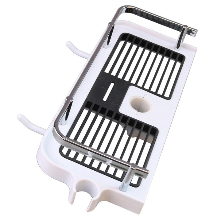 Innovatives Duschregal ohne Bohren, rostfreies Aluminium, stabiler Badorganizer für Shampoo und Pflegeprodukte.