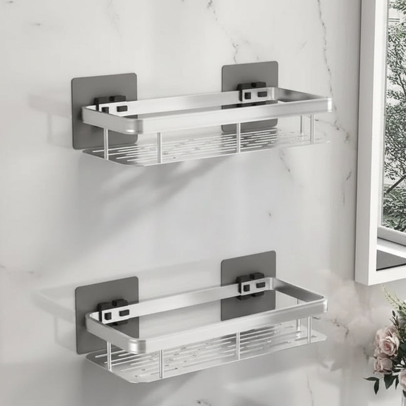 Stilvolle Wandaufbewahrung für Ihr Bad: selbstklebendes Regal aus ABS-Kunststoff, minimalistisch.