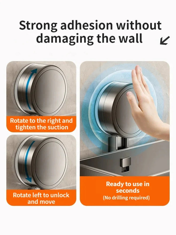 Hochwertiges Aluminium-Badregal mit Saugnapf, rostfrei & langlebig für Ihr Badezimmerzubehör.