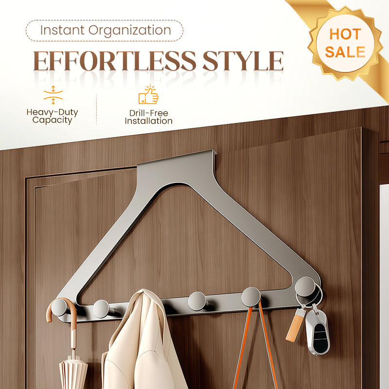 Bohrfreies Türhakenregal in Grau/Beige für mehr Ordnung; vielseitiger Stauraum ohne Bohren.