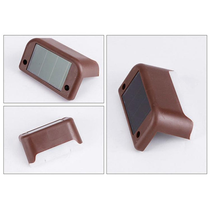 12x braune Solar Stufenlichter mit warmweißer LED für sichere Außenbeleuchtung.