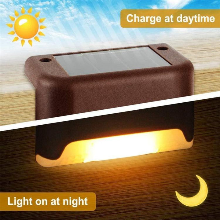 Robuste IP65 braune Solar LED Gartenlampen, warmweißes Licht, 12er-Set.
