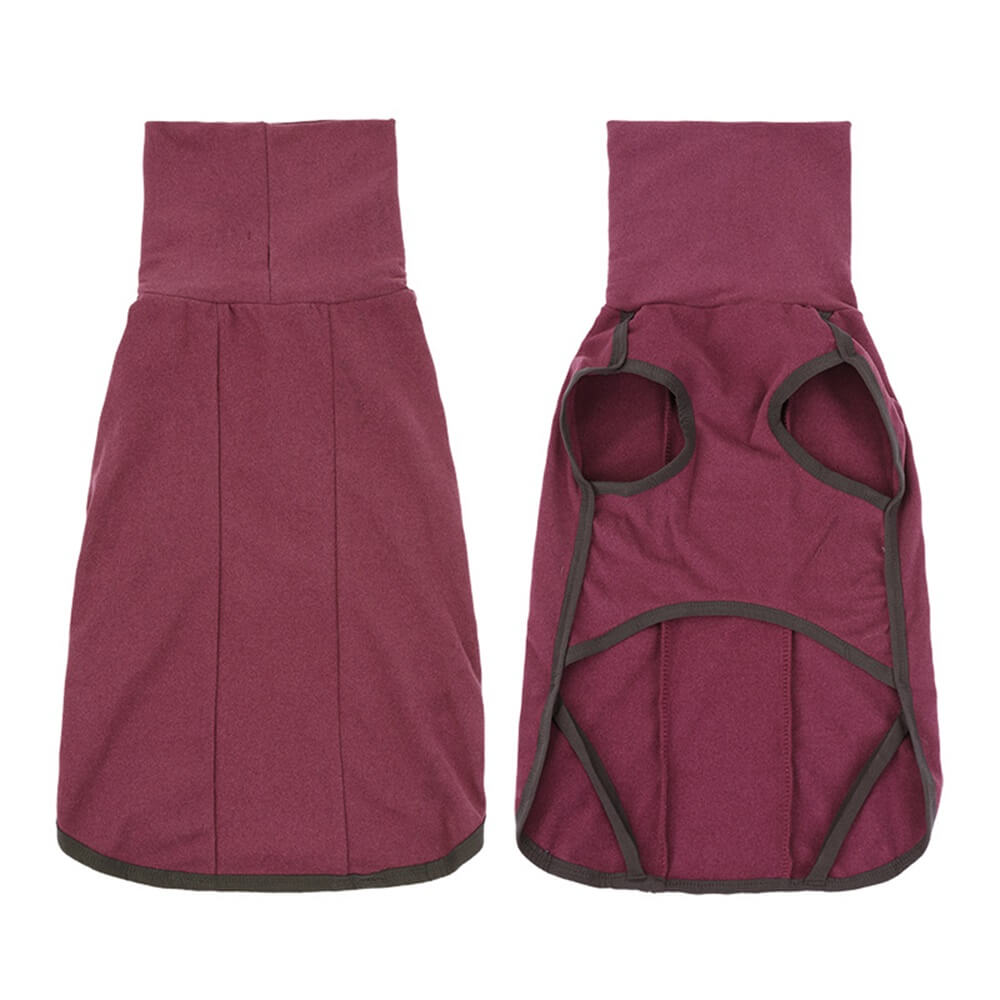 Eleganter Rotwein-Hundemantel für große Hunde, winddicht, wasserabweisend und mit Kälteschutz für draußen.