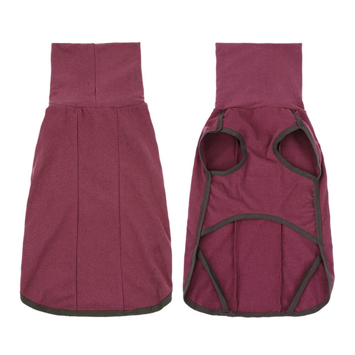 Eleganter Rotwein-Hundemantel für große Hunde, winddicht, wasserabweisend und mit Kälteschutz für draußen.
