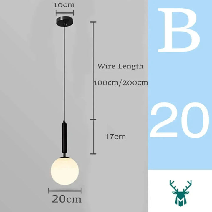 Zeitlose Brehn Pendelleuchte, Glasball. Elegante LED-Designlampe für Wohn- und Schlafzimmer.