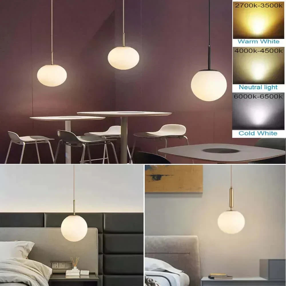 Stilvolle Brehn Pendelleuchte mit Glasball, zeitlose Eleganz für Ihr Schlafzimmer. LED-Beleuchtung.
