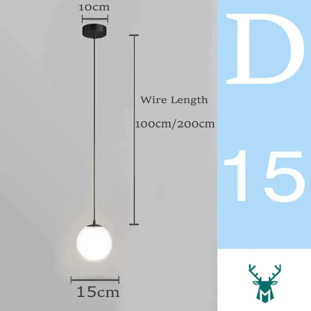 Brehn Mid-Century Glasball Pendelleuchte. Retro-Designlampe, Hängeleuchte für Schlaf- oder Arbeitszimmer.