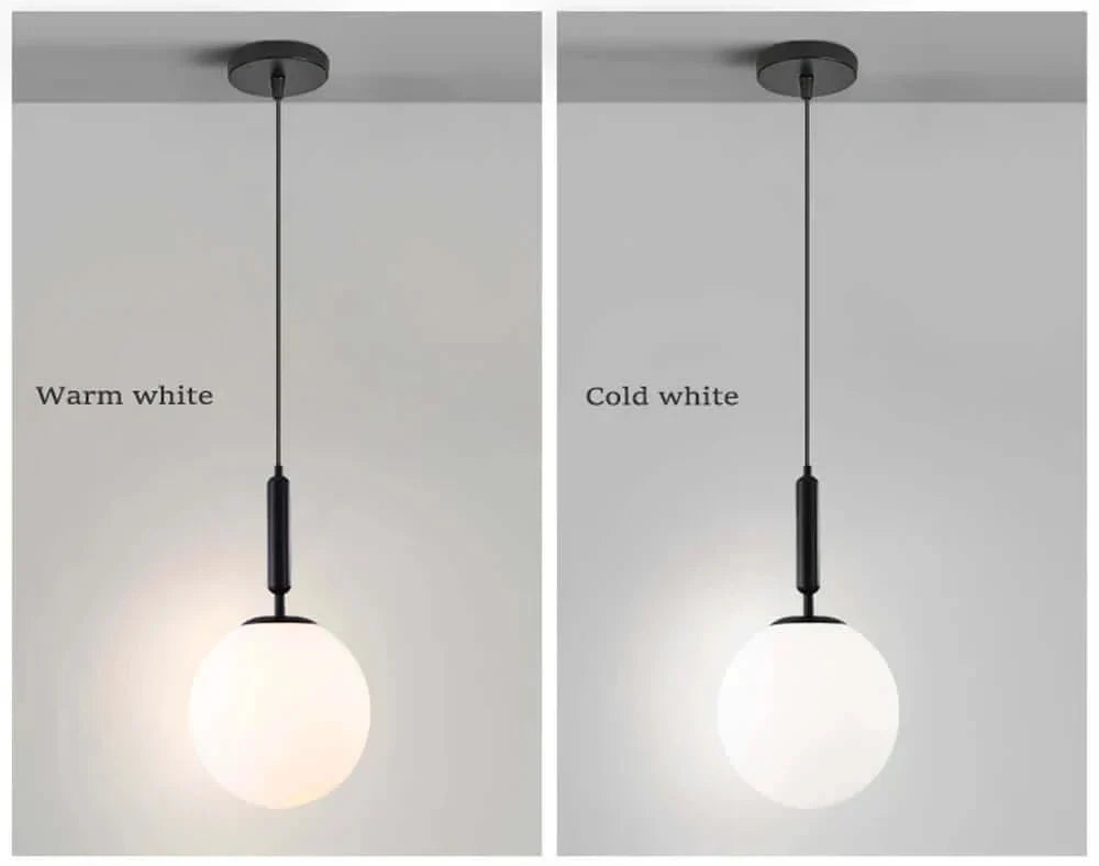 Mid-Century Modern Glasball-Pendelleuchte Brehn. Designlampe für Wohn- oder Esszimmer. Retro-Look.