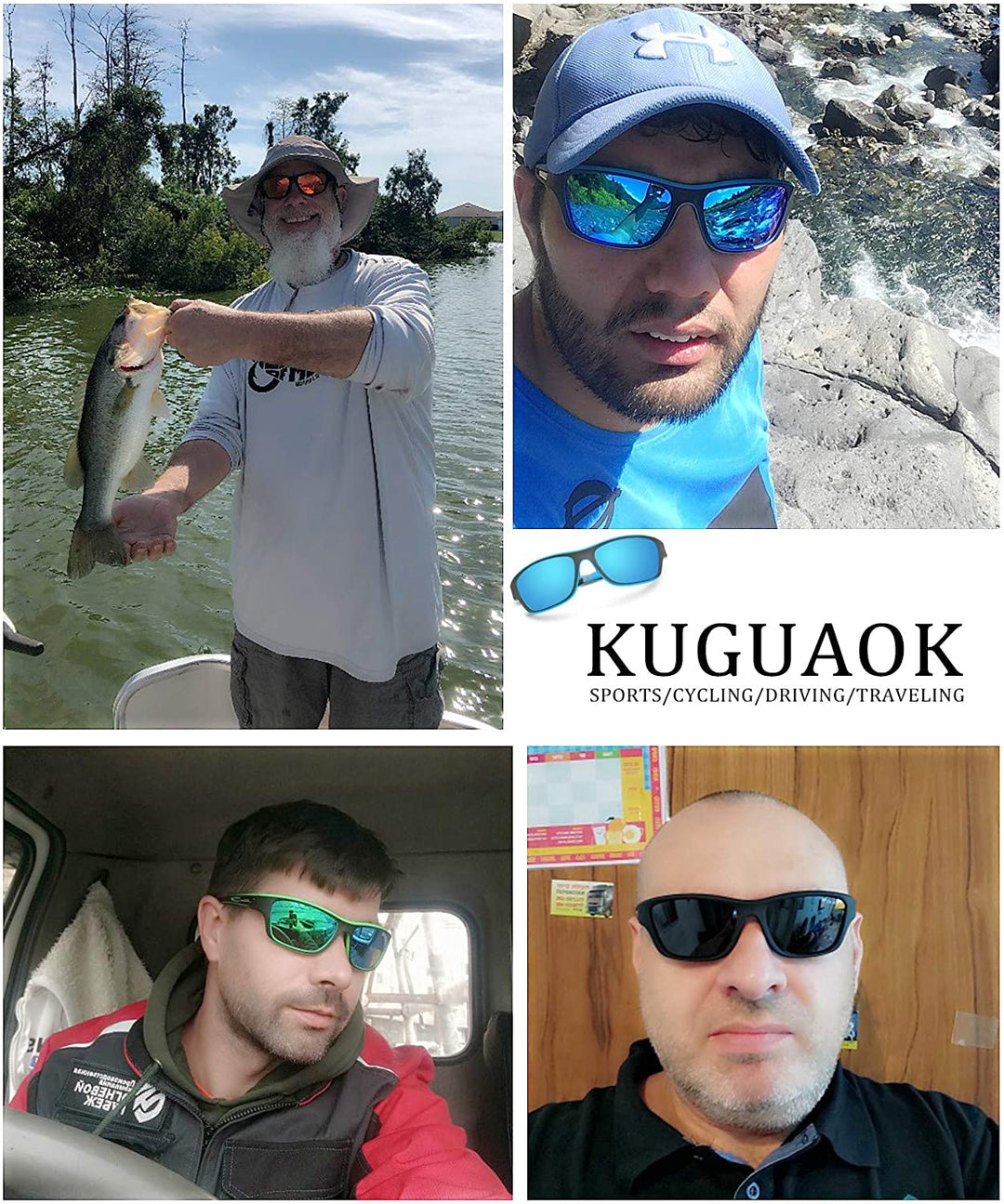 Brehn Sportsonnenbrille für Angeln & Outdoor. Polarisierte UV400-Gläser reduzieren Blendung und verbessern Sicht.
