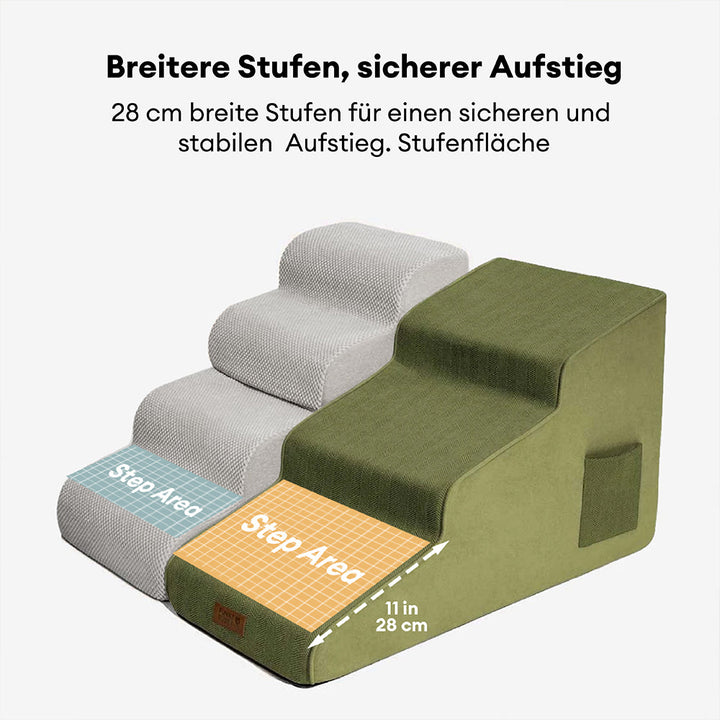 Gelenkschonende Chenille-Rampe für Haustiere, rutschfest für Komfort & Sicherheit von Hund & Katze.
