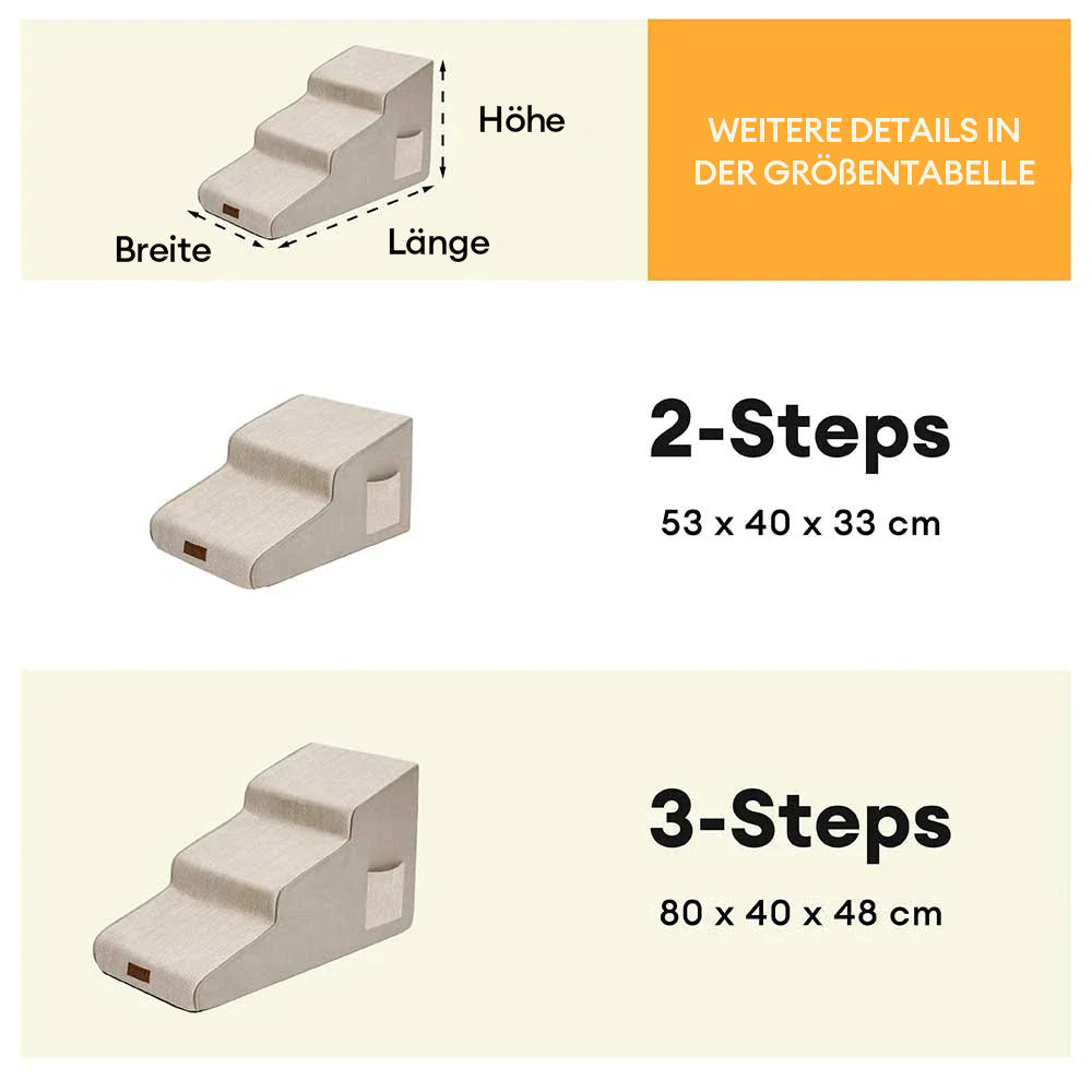 Waschbarer Bezug: Chenille Hundetreppe, breit & rutschfest, für Hygiene & Tierwohl.
