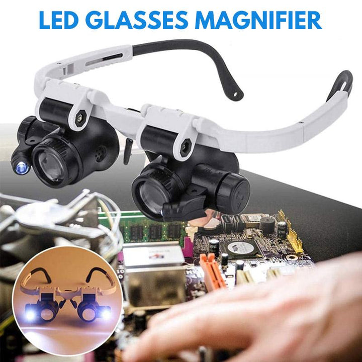 Brillenlupe für präzises Arbeiten, 3 Vergrößerungen, freihändig. Ideal für Uhrmacher, Schmuck & Elektronik.