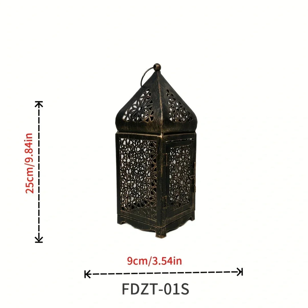 Dekoratives Vintage Windlicht aus Bronze, ideal als Tischdeko oder Gartenaccessoire, für Kerzenlicht & Gemütlichkeit.